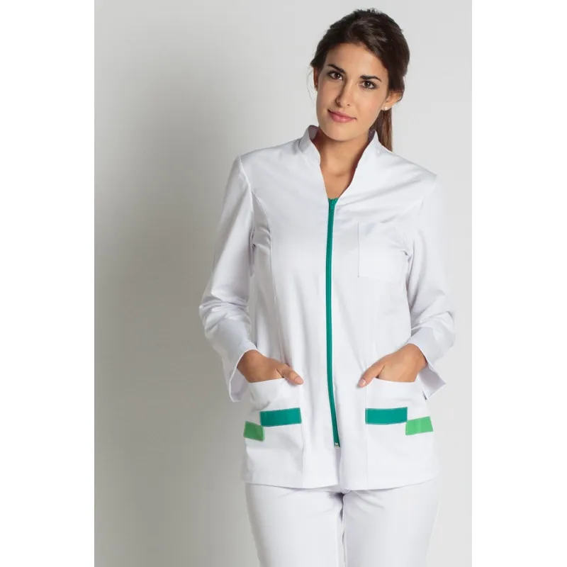 CHAQUETA DE MUJER FARMACIA CONTRASTE VERDE DE MANGA LARGA  DYNEKE