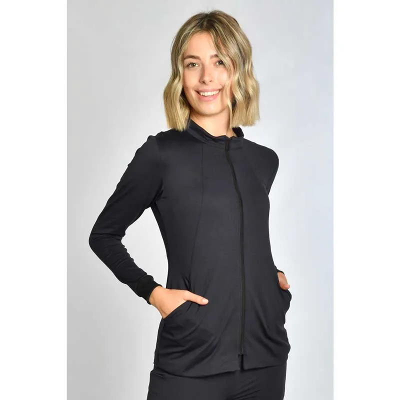 CHAQUETA DE MUJER SPORT DE PUNTO ELáSTICO NEGRO  DYNEKE