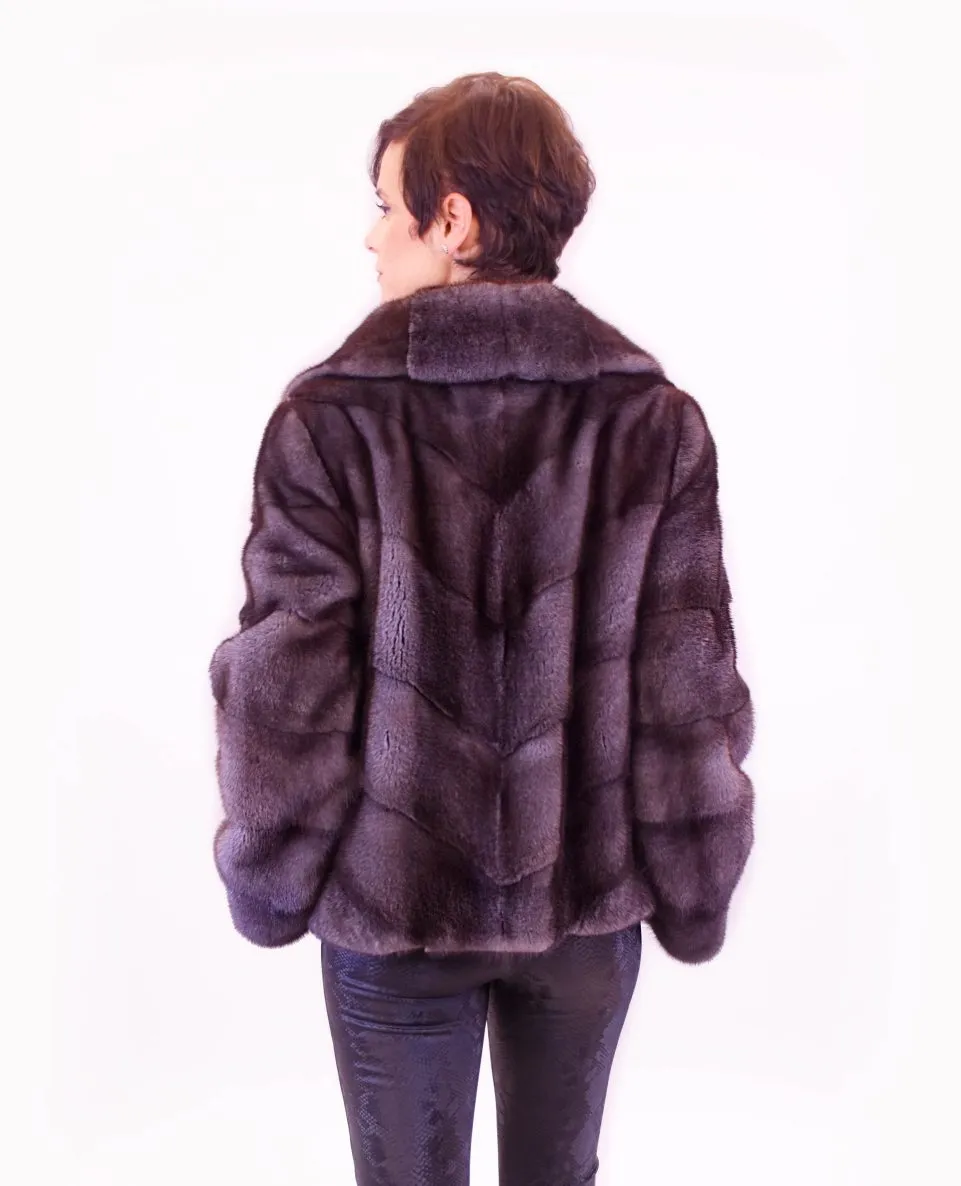 Chaqueta de pelo de mujer de visón con cremallera