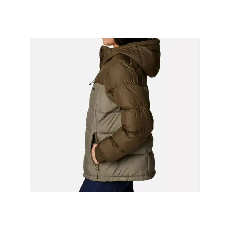 Chaqueta de plumón con capucha para mujer Columbia Pike Lake II (Verde Oliva / Verde Piedra)