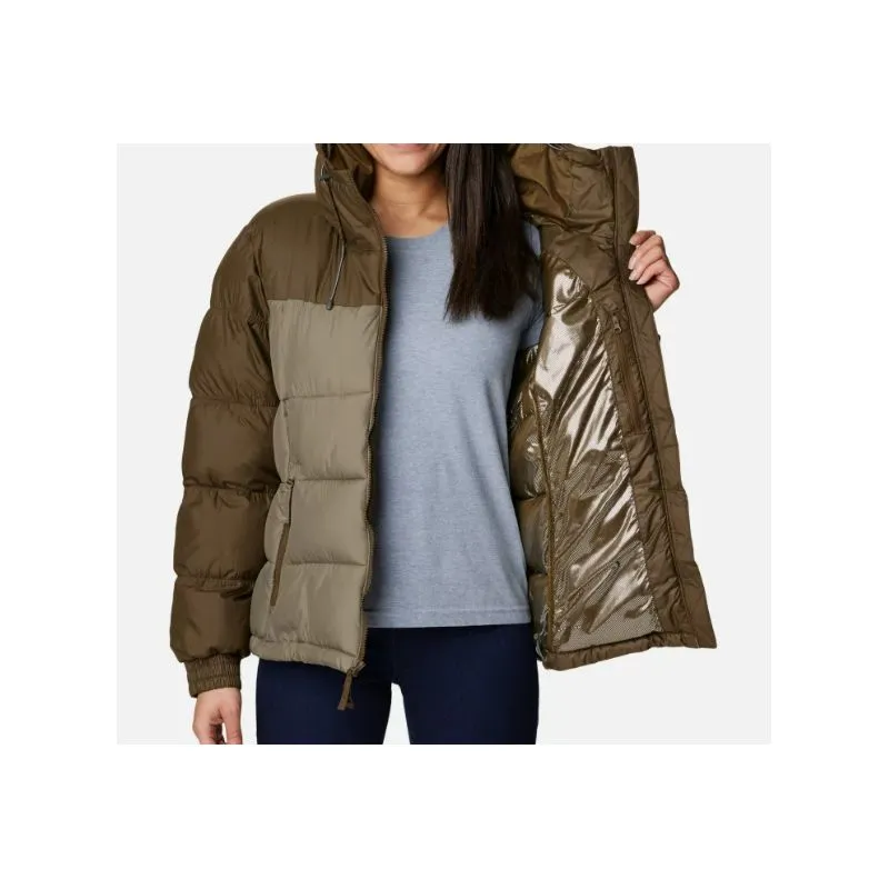 Chaqueta de plumón con capucha para mujer Columbia Pike Lake II (Verde Oliva / Verde Piedra)