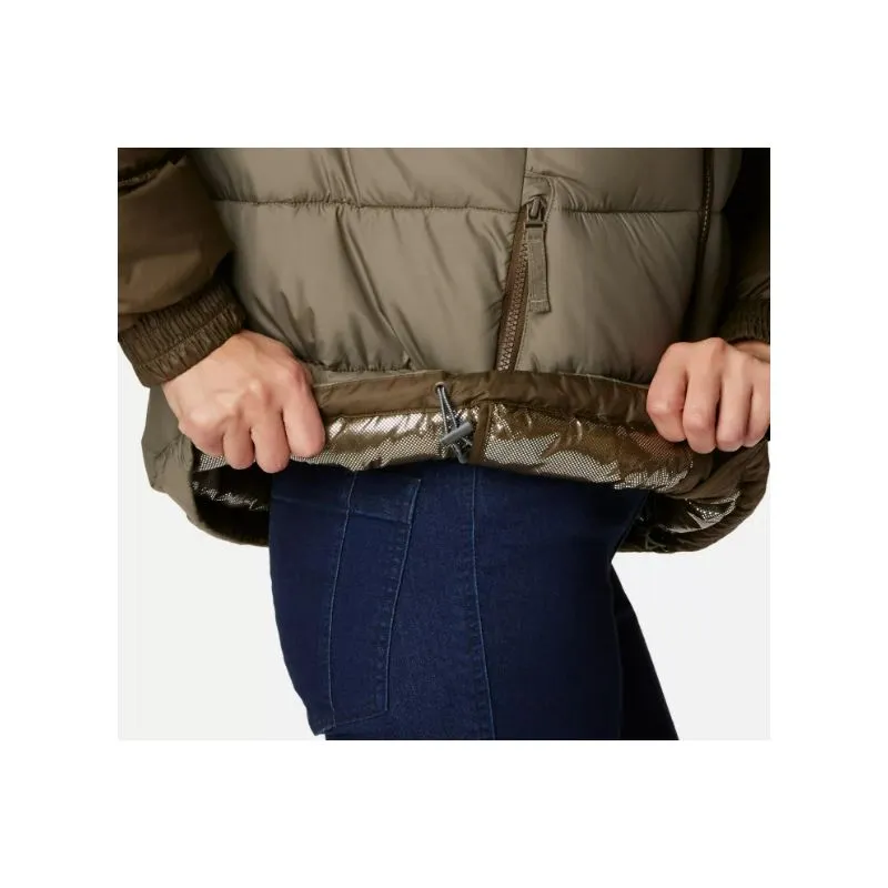 Chaqueta de plumón con capucha para mujer Columbia Pike Lake II (Verde Oliva / Verde Piedra)