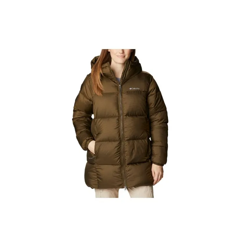 Chaqueta de plumón con capucha para mujer Columbia Puffect Mid (Verde oliva)