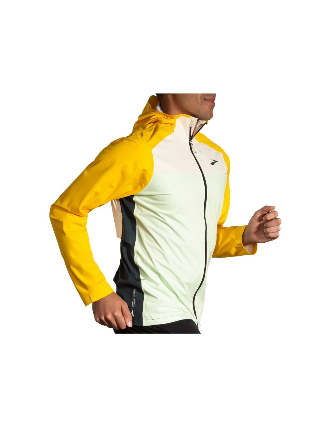 Chaqueta de Running Brooks High Point Waterproof Hombre Amarillo/Blanco