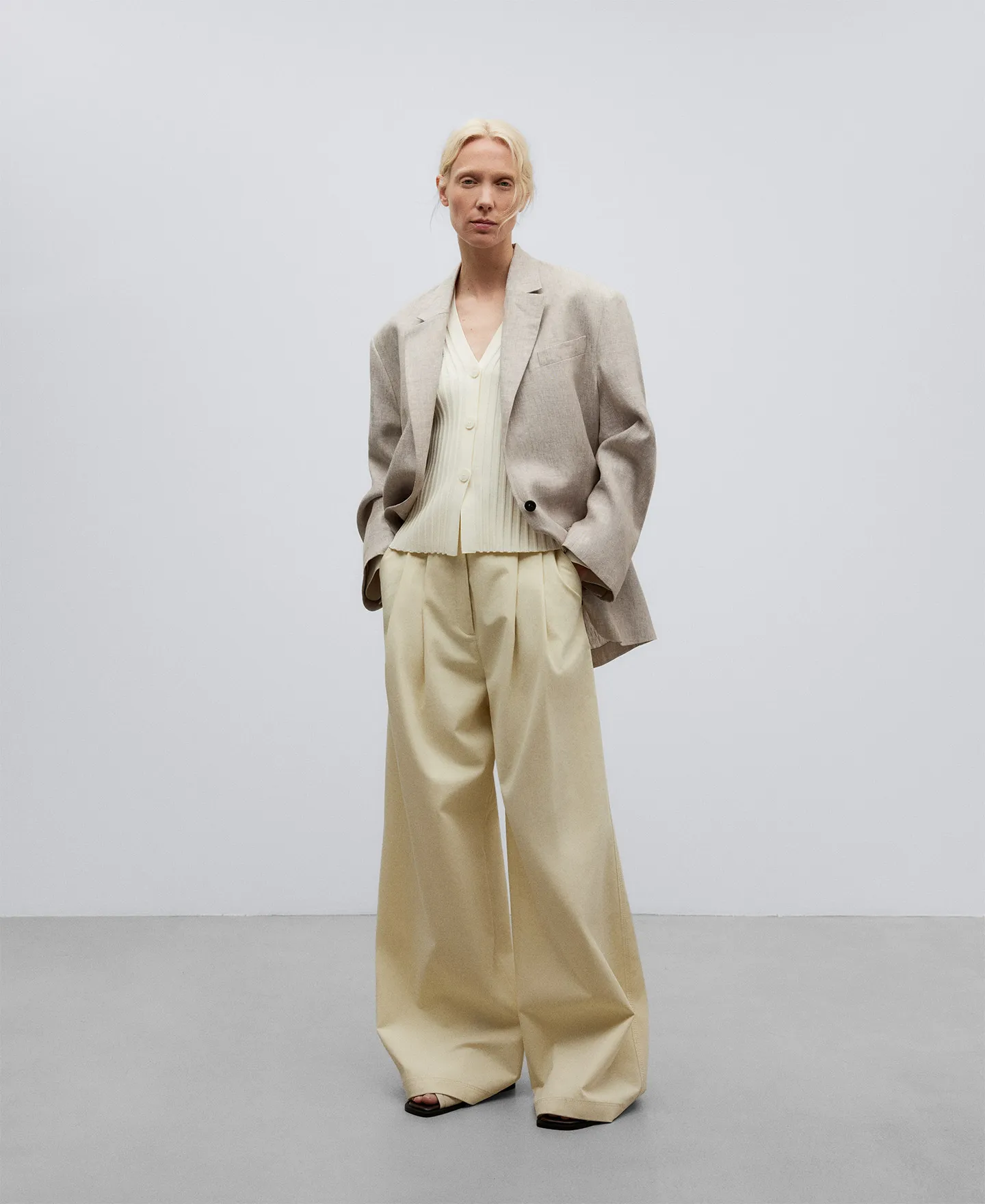 Chaqueta en canalé crudo mujer