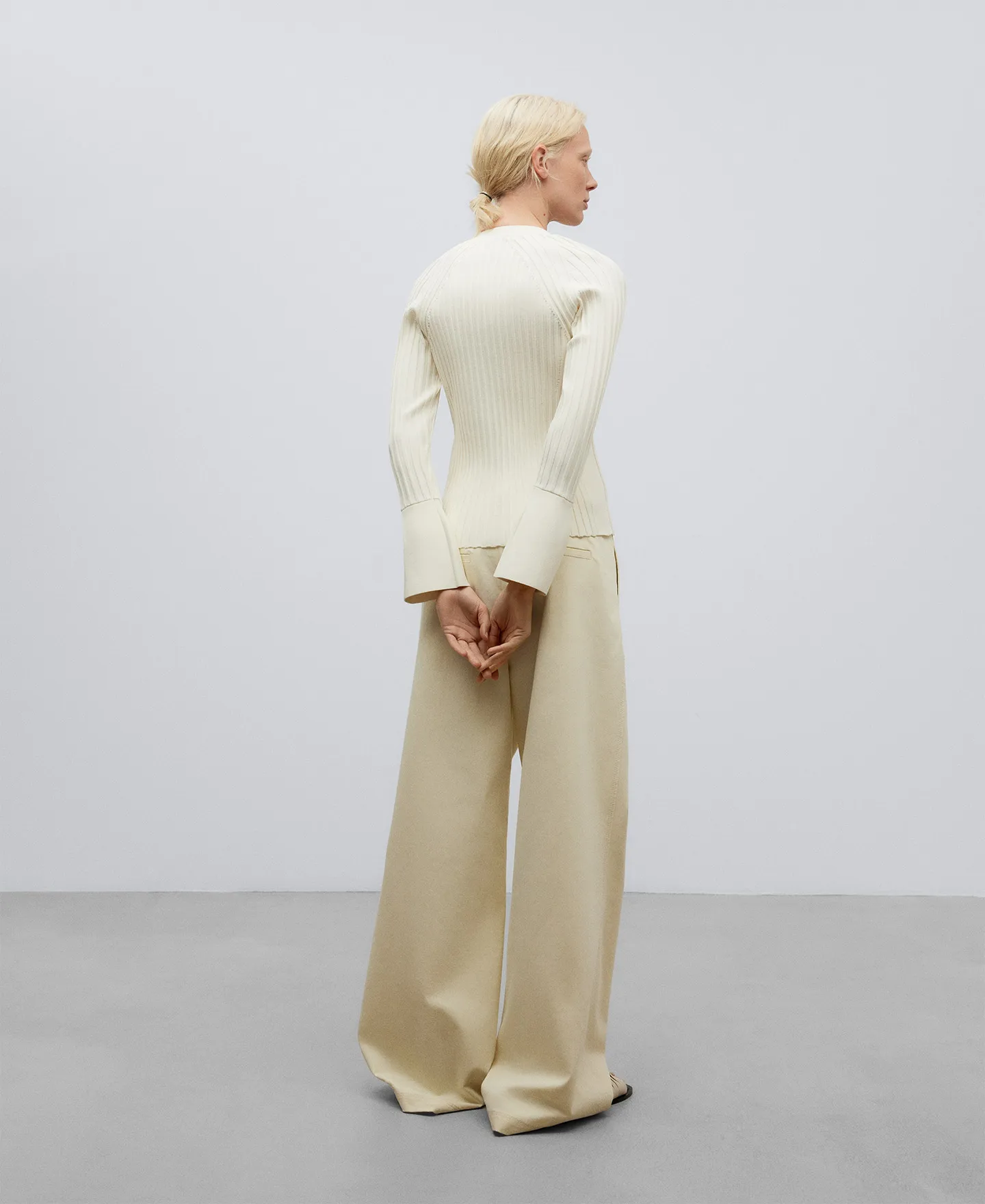 Chaqueta en canalé crudo mujer