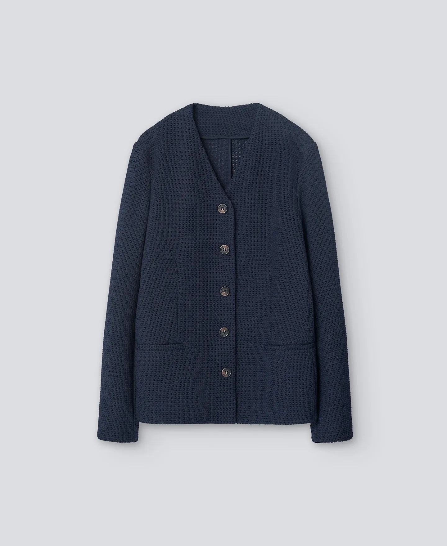 Chaqueta entallada azul marino mujer