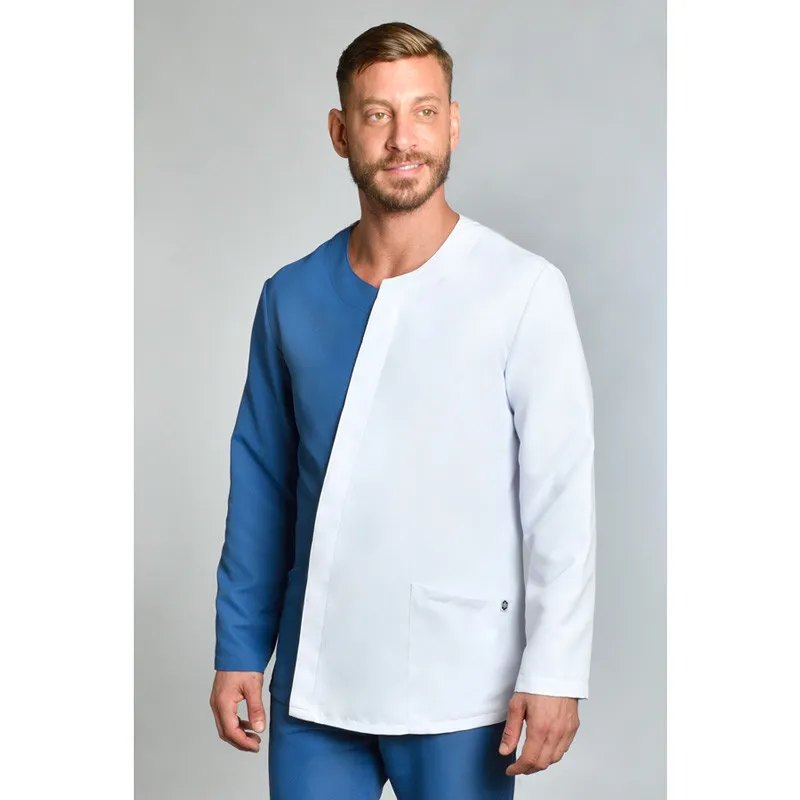 CHAQUETA HOMBRE MICROFIBRA ASIMéTRICA AZUL MANGA LARGA  DYNEKE