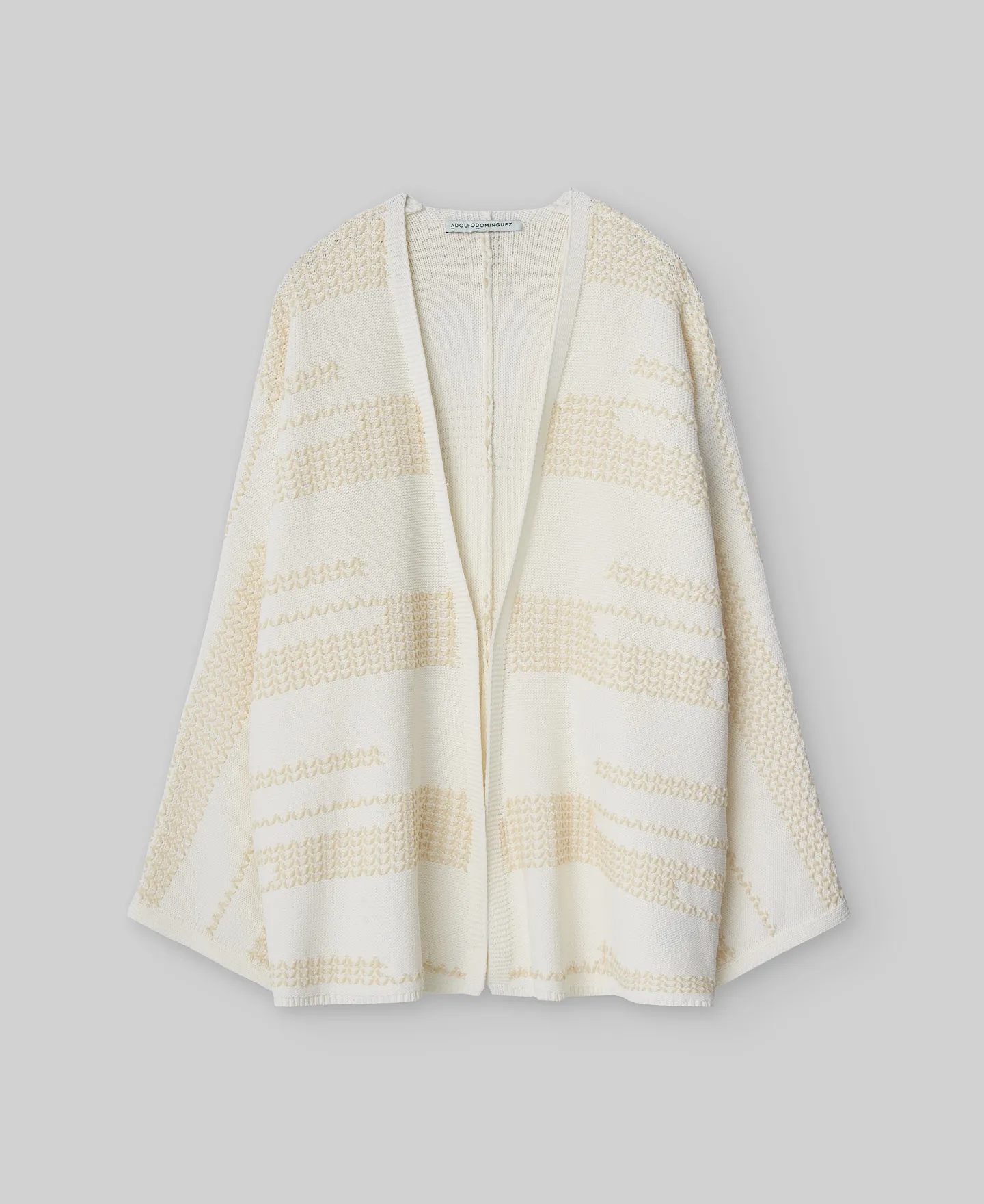 Chaqueta jacquard crudo mujer
