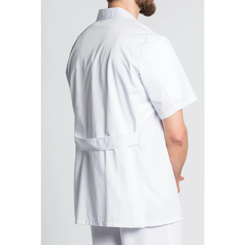 CHAQUETA LABORAL BLANCA CON SOLAPA MANGA CORTA  DYNEKE