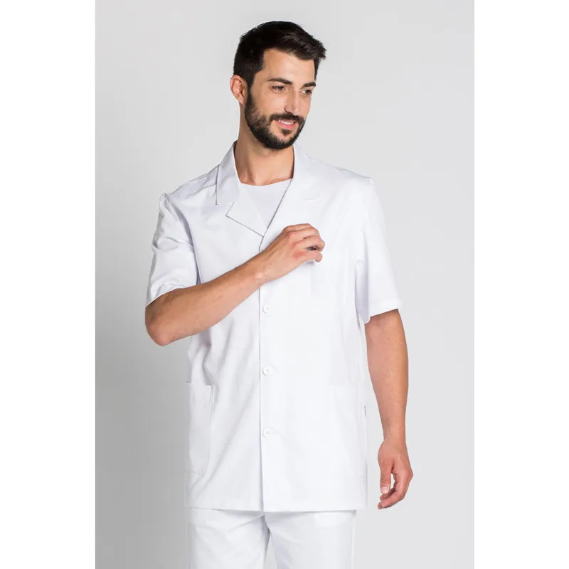 CHAQUETA LABORAL BLANCA CON SOLAPA MANGA CORTA  DYNEKE