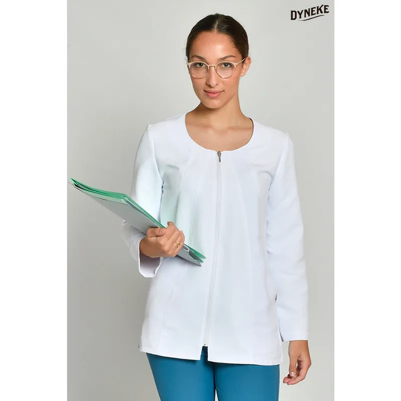 CHAQUETA LABORAL CURVAS ENTALLADA BLANCA  DYNEKE