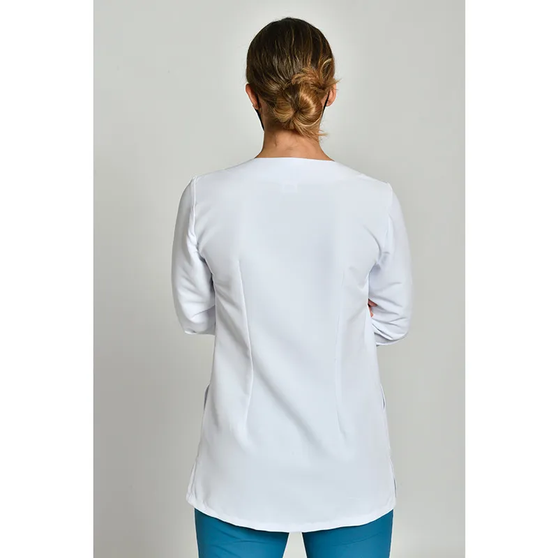 CHAQUETA LABORAL CURVAS ENTALLADA BLANCA  DYNEKE