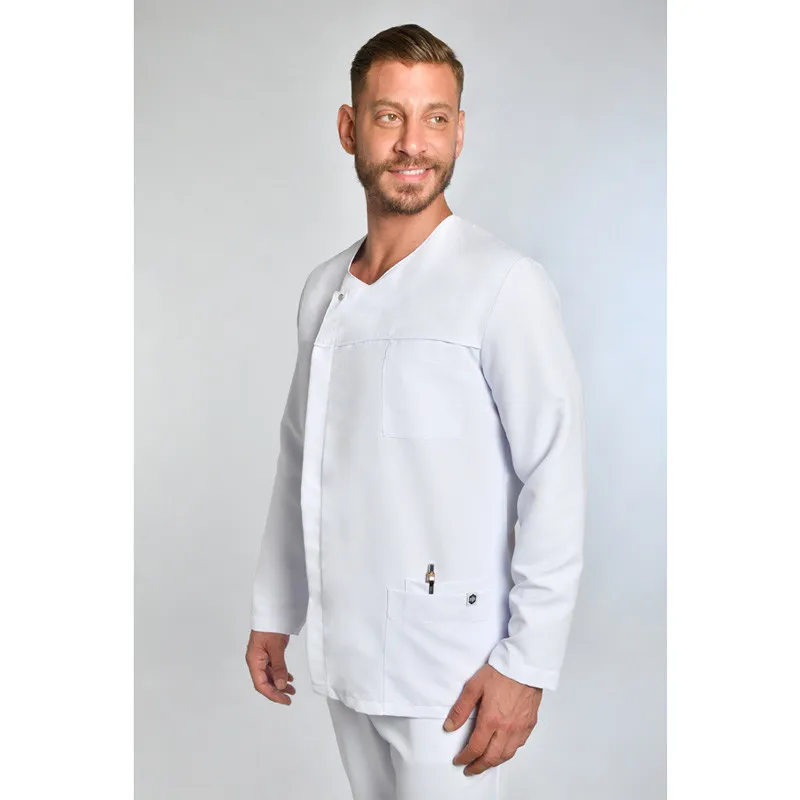 CHAQUETA LABORAL DE HOMBRE MICROFIBRA BLANCA  DYNEKE