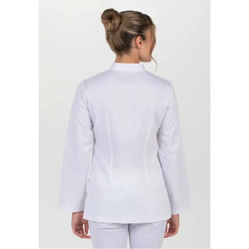 CHAQUETA LABORAL DE MUJER BLANCA CON CREMALLERA  DYNEKE