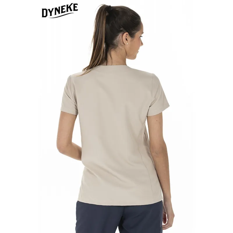 CHAQUETA LABORAL DE MUJER MICROFIBRA BEIGE CON PRESILLAS  DYNEKE