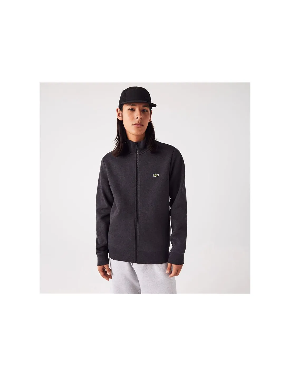 Chaqueta Lacoste Regular Fit Felpa Hombre Gris
