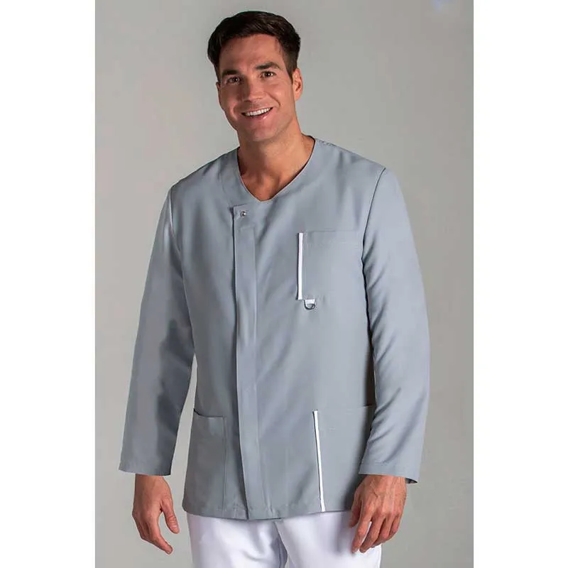 CHAQUETA MANGA LARGA GRIS CON DETALLE BLANCO  DYNEKE