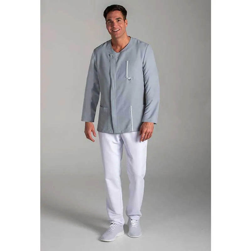 CHAQUETA MANGA LARGA GRIS CON DETALLE BLANCO  DYNEKE