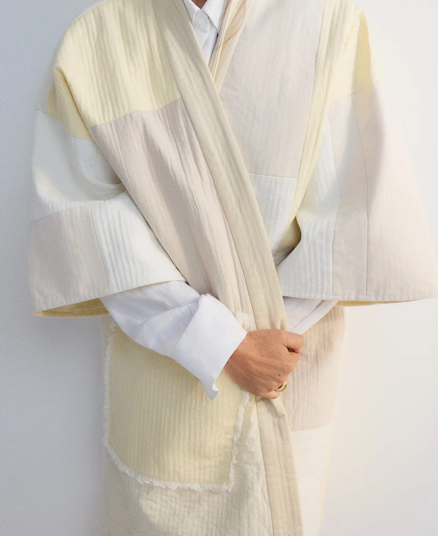 Chaqueta patchwork en algodón mujer