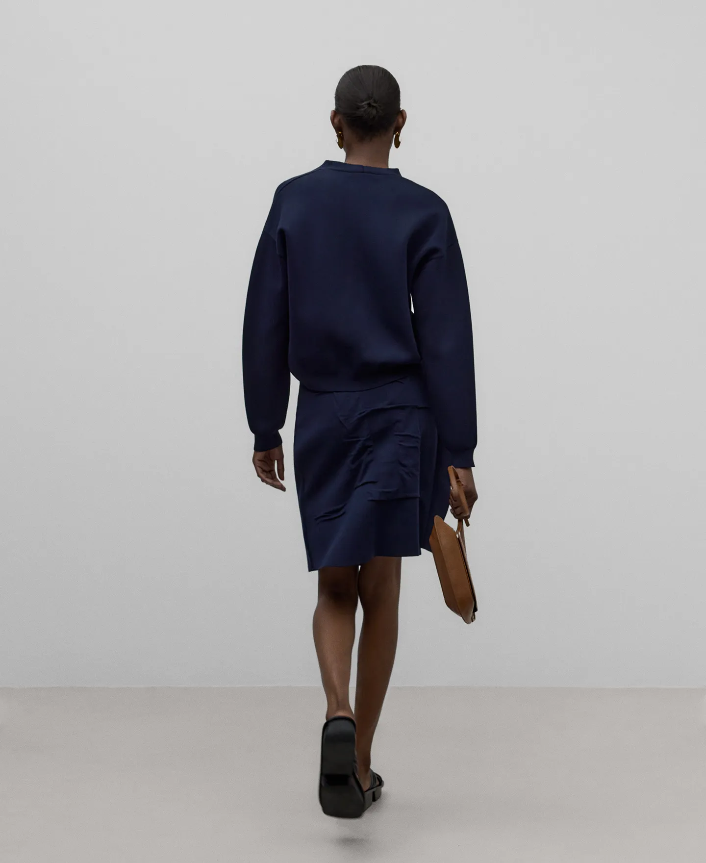 Chaqueta punto goma azul marino mujer