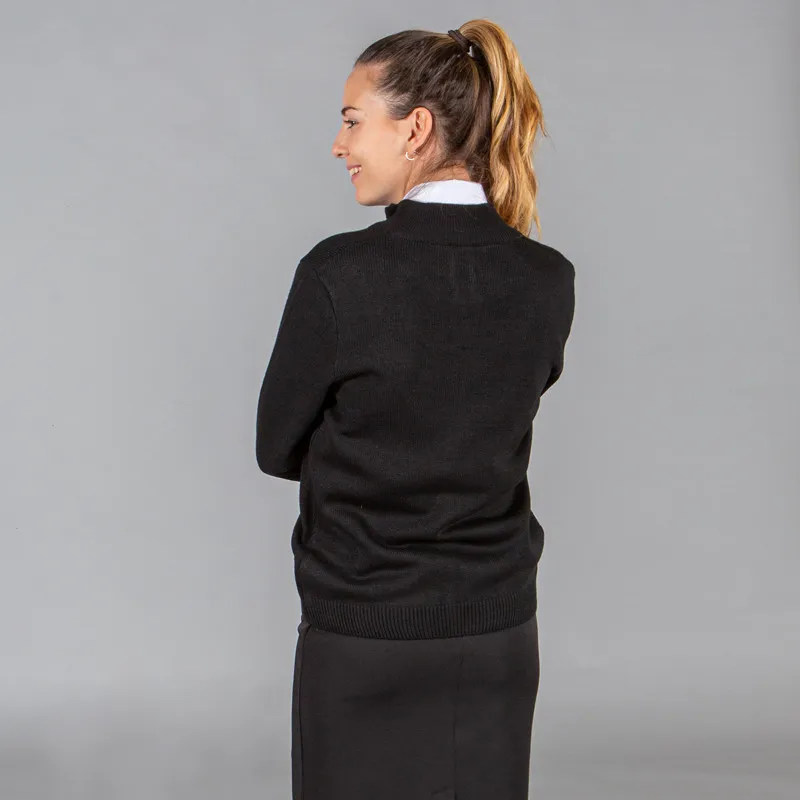 CHAQUETA PUNTO GRUESO NEGRA DE MUJER CON CREMALLERA  GARY'S