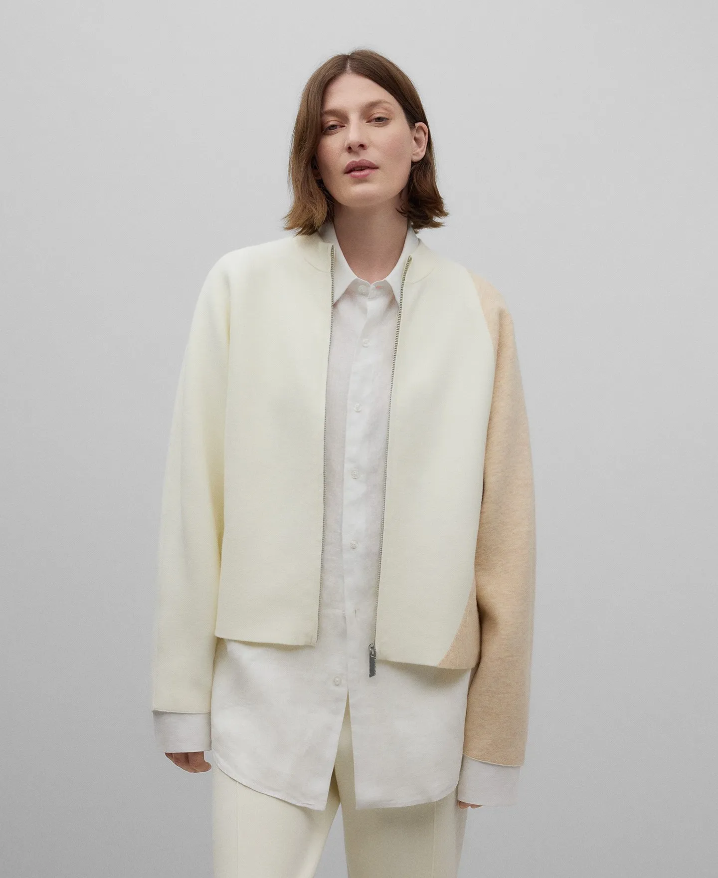 Chaqueta punto intarsia mujer