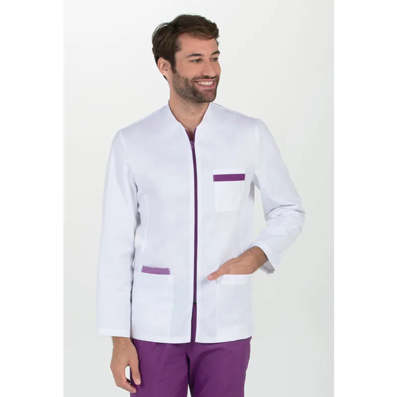 CHAQUETA SANIDAD MANGA LARGA CONTRASTE MORADO  DYNEKE