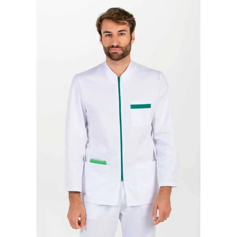 CHAQUETA SANIDAD MANGA LARGA CONTRASTE VERDE  DYNEKE