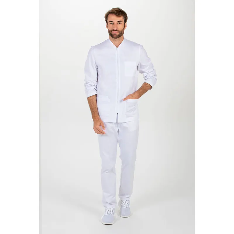 CHAQUETA SANIDAD MANGA LARGA VIVO BLANCO  DYNEKE