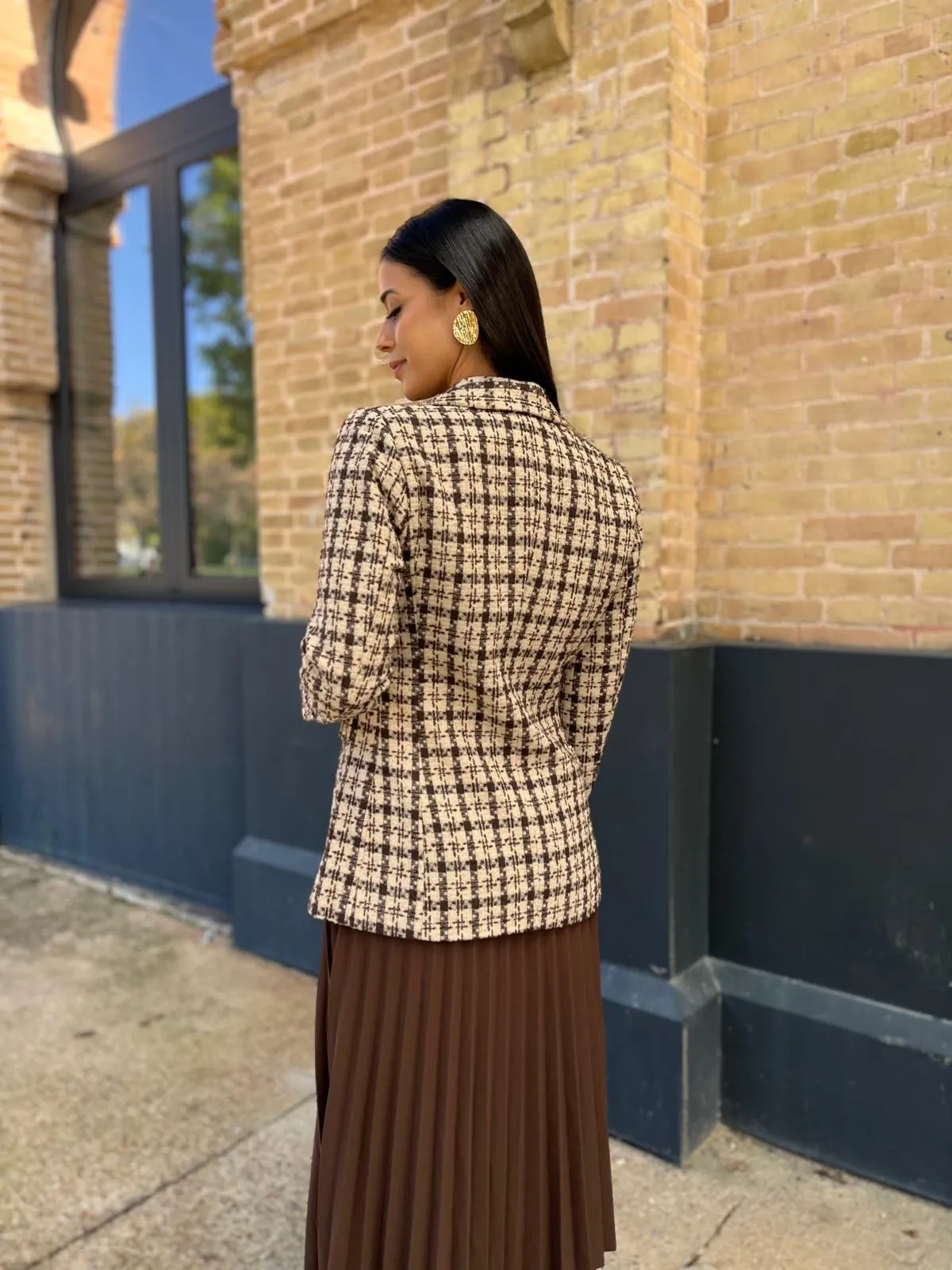 Chaqueta Tweed Marrón