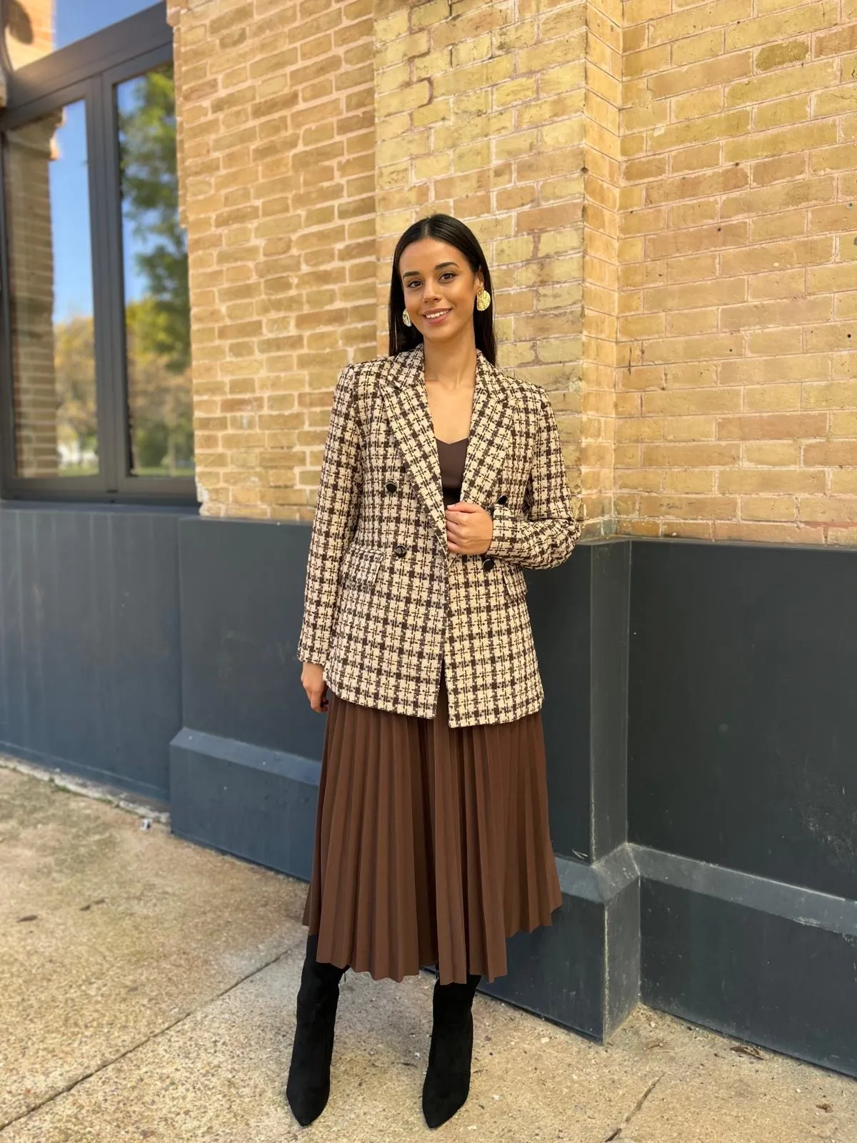 Chaqueta Tweed Marrón