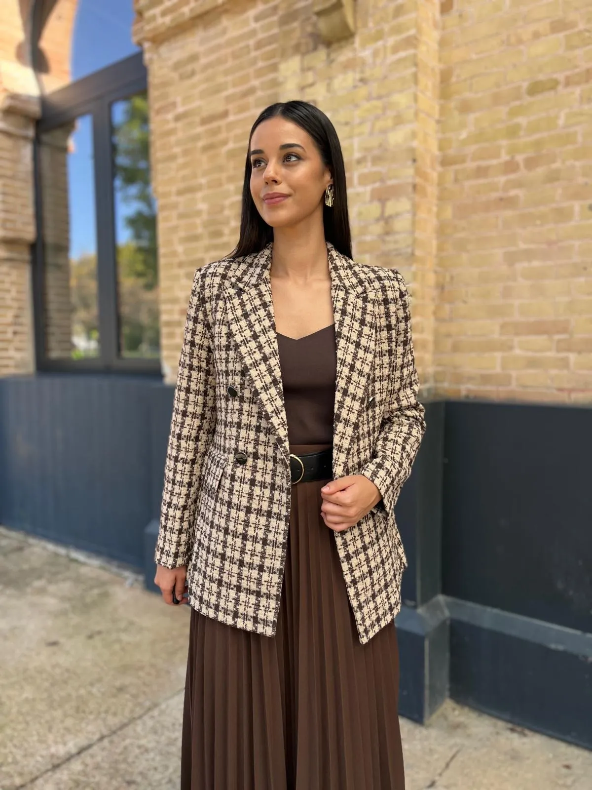 Chaqueta Tweed Marrón
