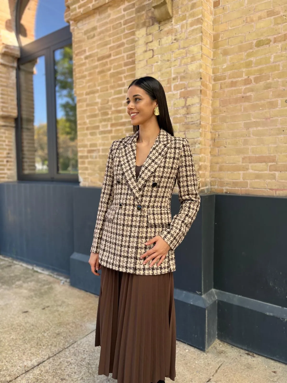 Chaqueta Tweed Marrón
