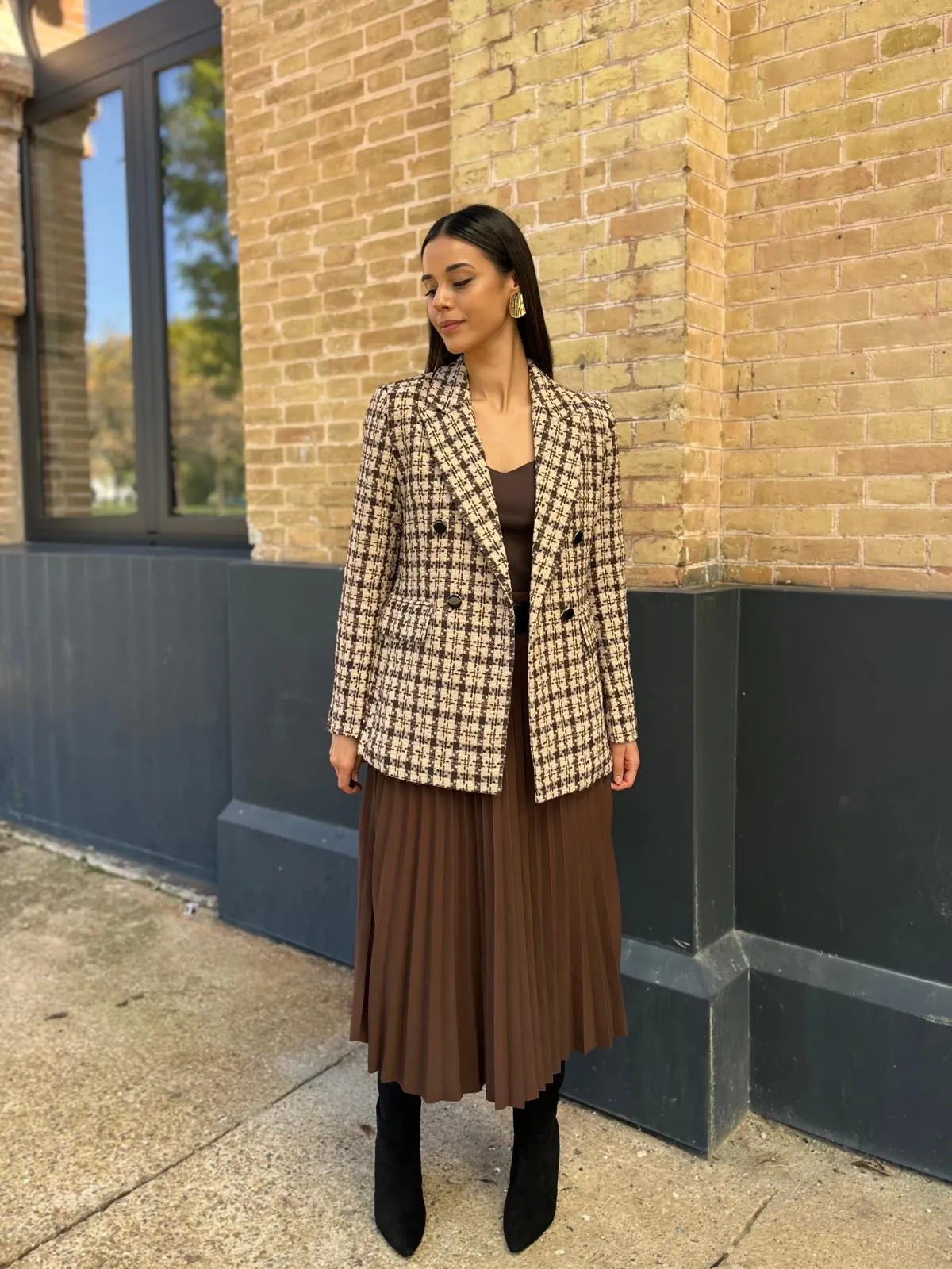 Chaqueta Tweed Marrón