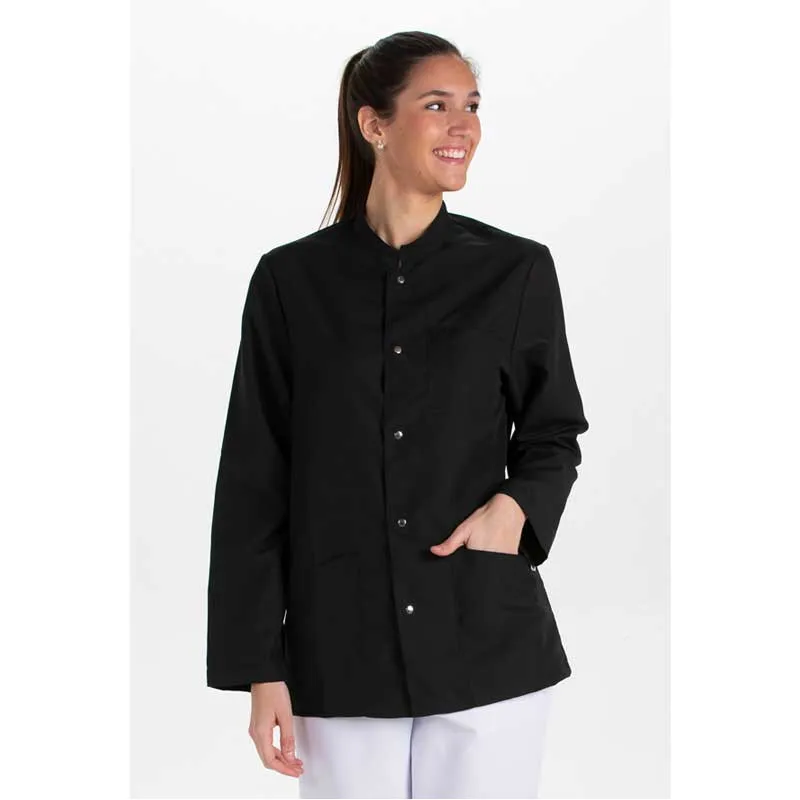 CHAQUETA UNISEX CUELLO TIRILLA MICROFIBRA NEGRA  DYNEKE