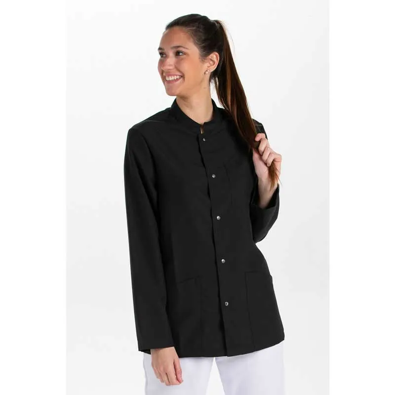 CHAQUETA UNISEX CUELLO TIRILLA MICROFIBRA NEGRA  DYNEKE