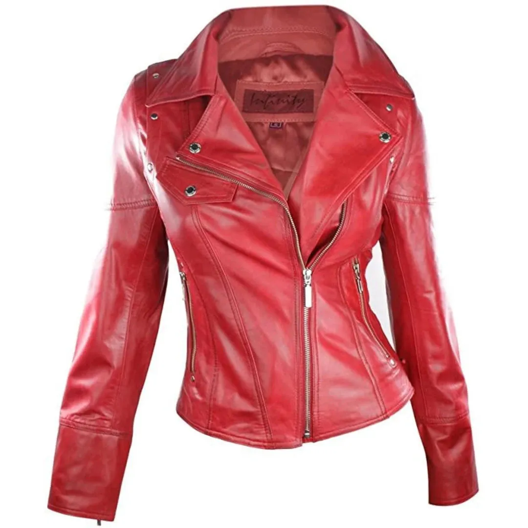 Ciclismo de cuero de cuero 100% para mujeres Rock Black Rock