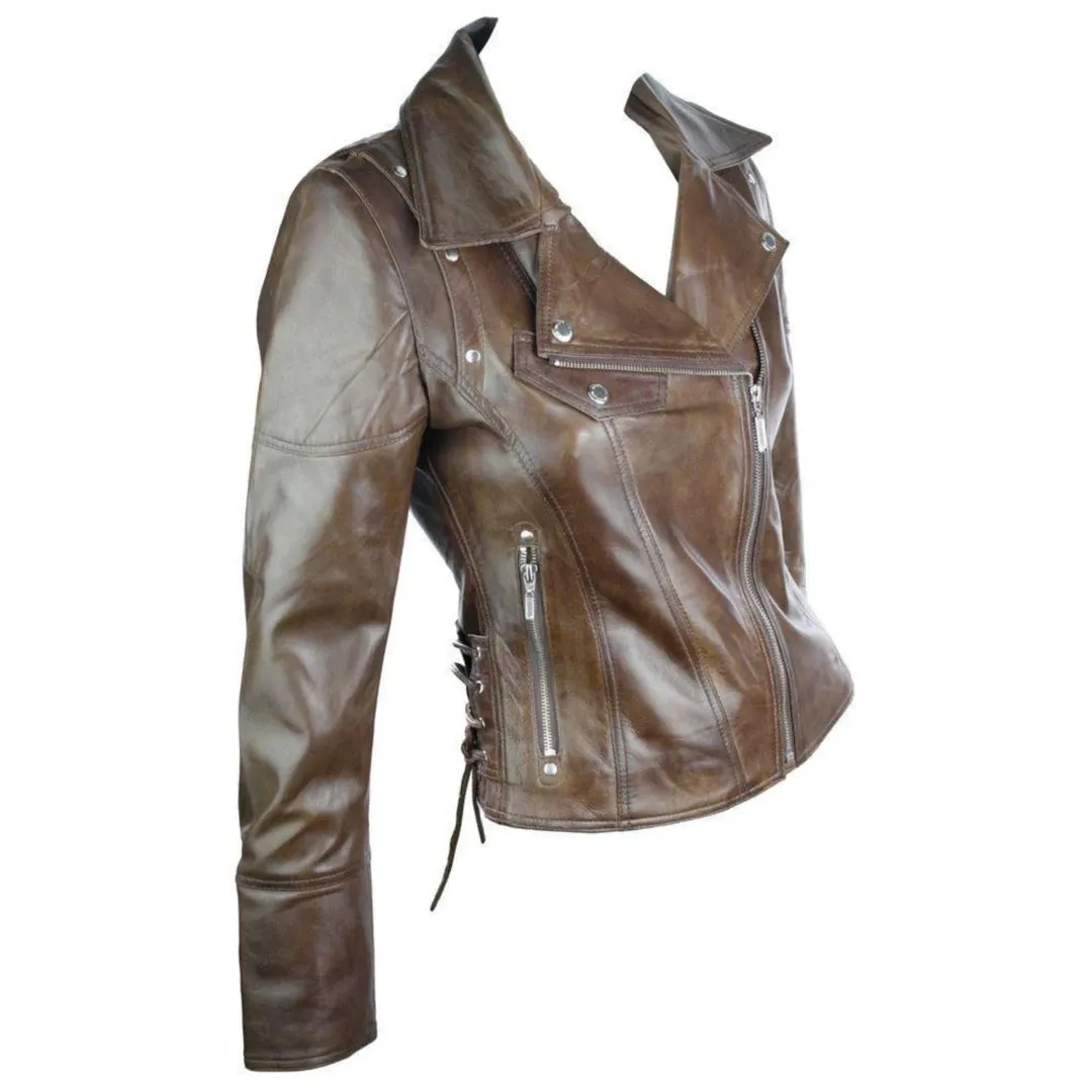 Ciclismo de cuero de cuero 100% para mujeres Rock Black Rock