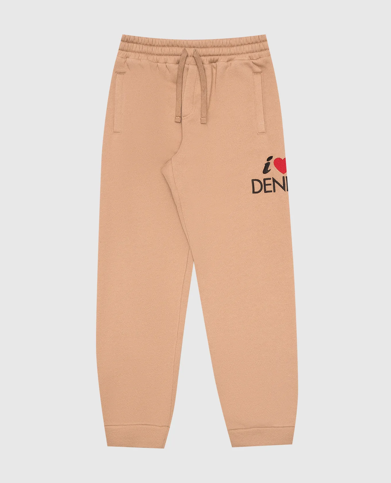 Dolce&Gabbana Children's brown sports pants with embroidery