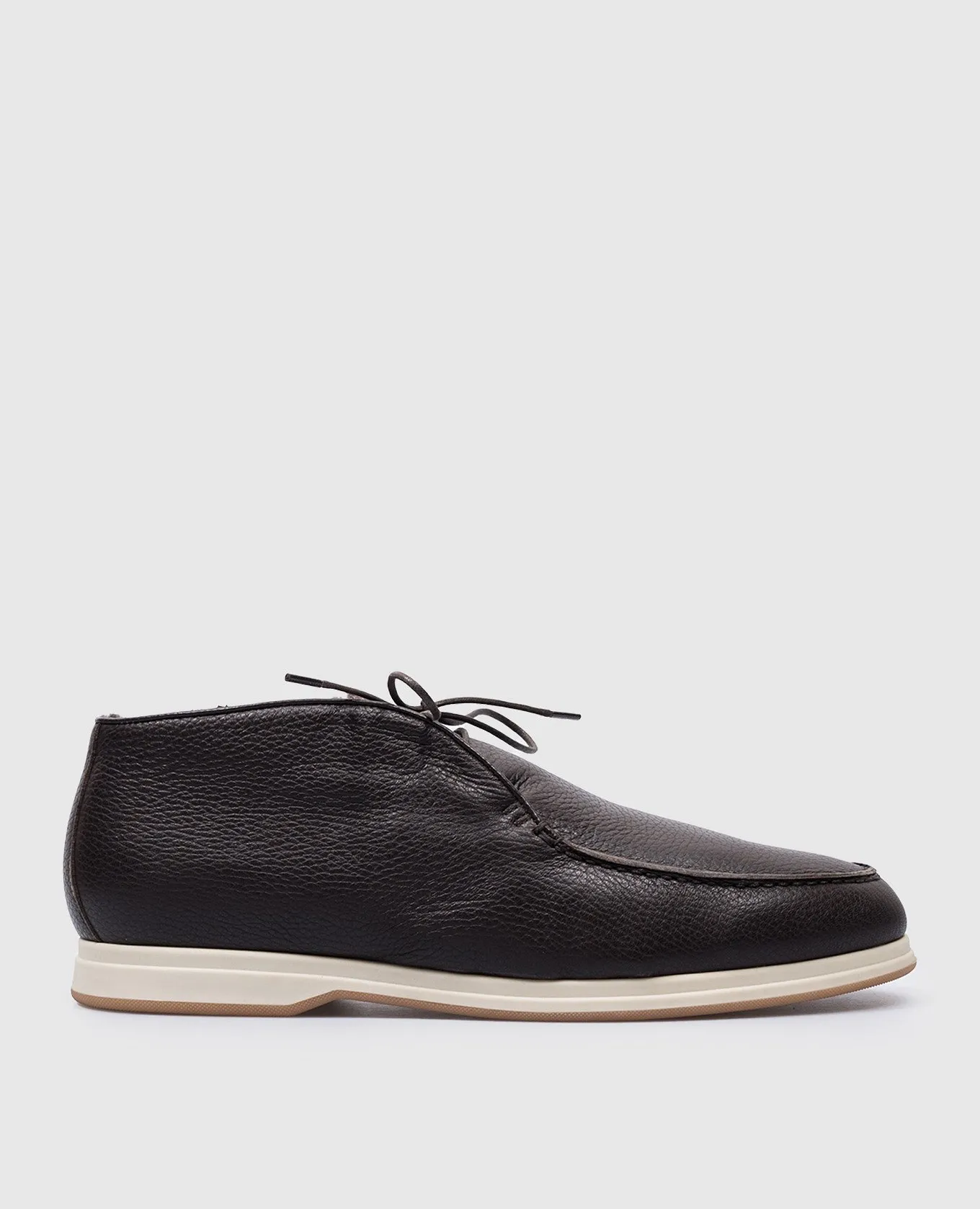 Enrico Mandelli Brown leather deserts on fur