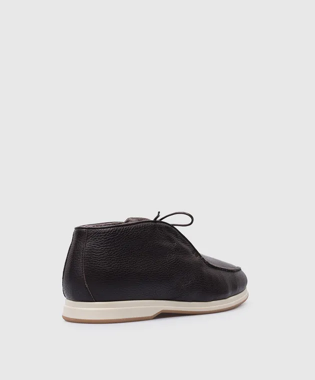 Enrico Mandelli Brown leather deserts on fur