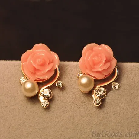 Fashion Rhinestone Bohemia Rose Earrings