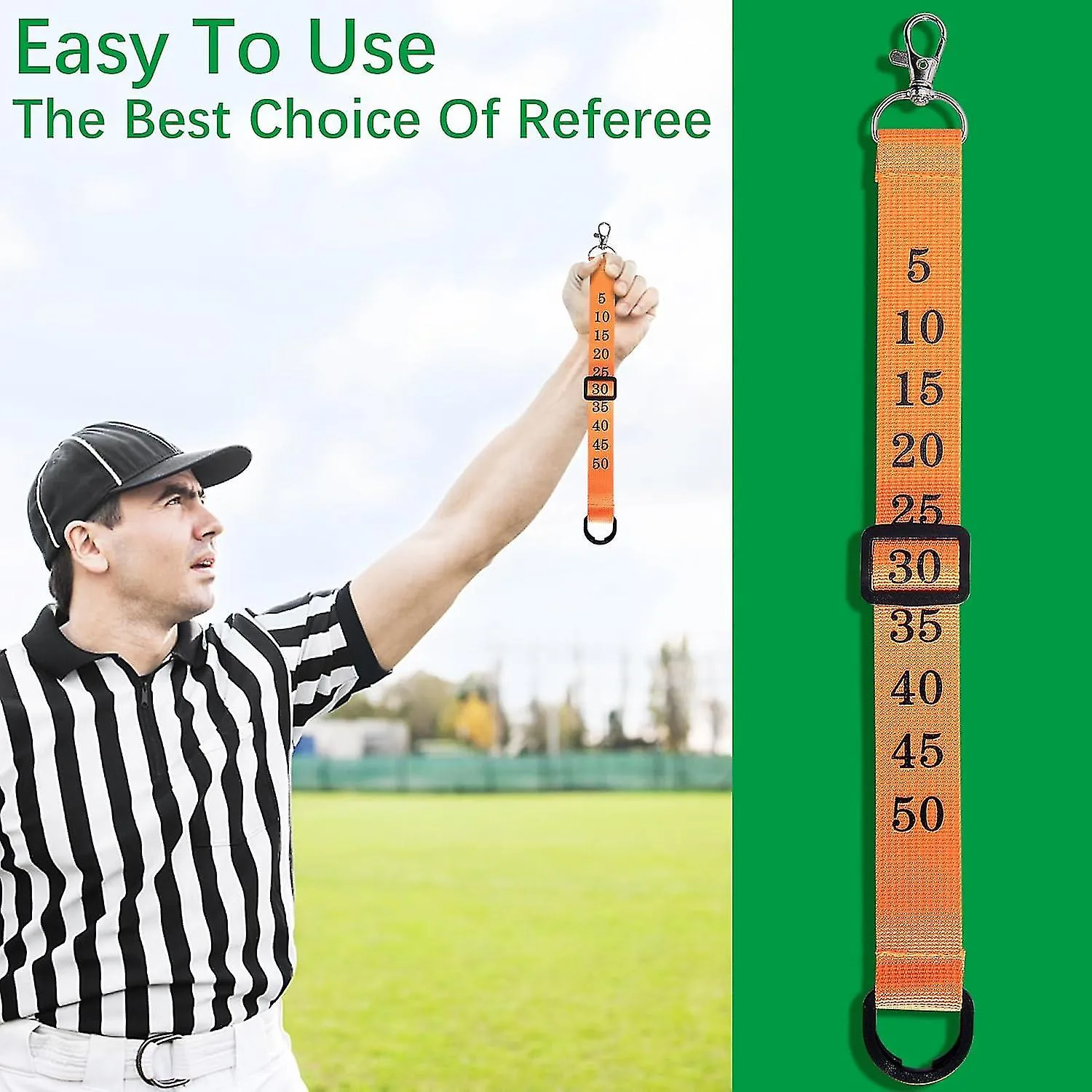 Football Referee Chain Clips, Football Yard Officials Markers, Professional Football Nylon Chain Clip For Men Head Linesman Umpi