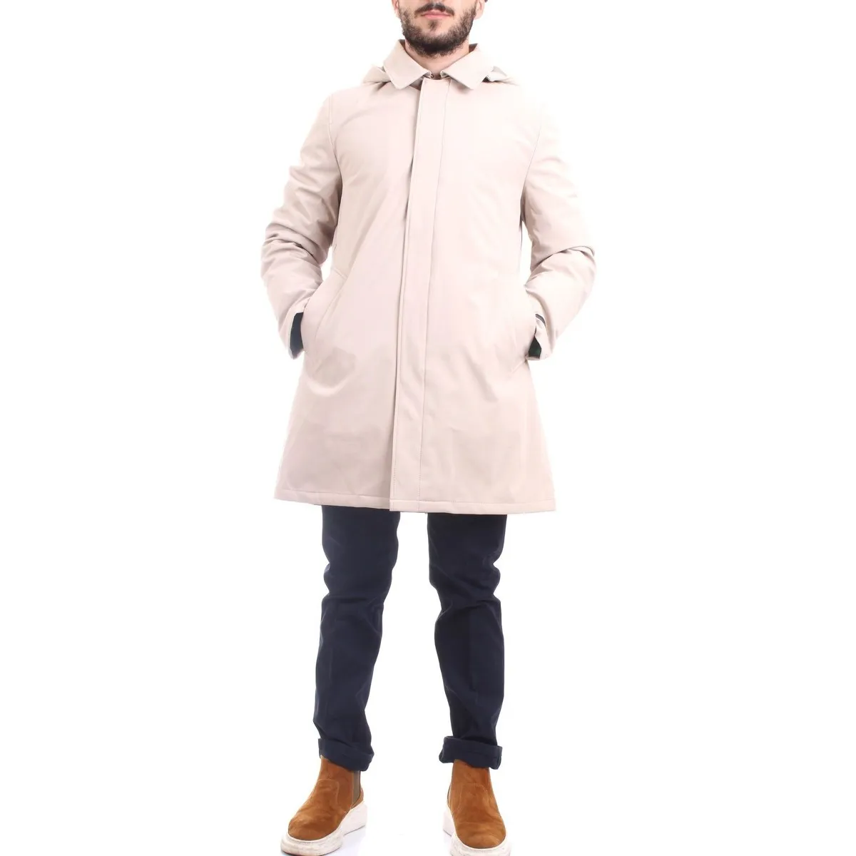 GBDA2001 Abrigo hombre beige
