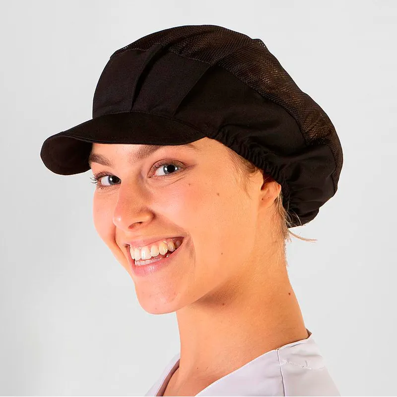 GORRA NEGRA CON REJILLA Y VISERA RíGIDA PACK DE 10 UDS  GARY'S
