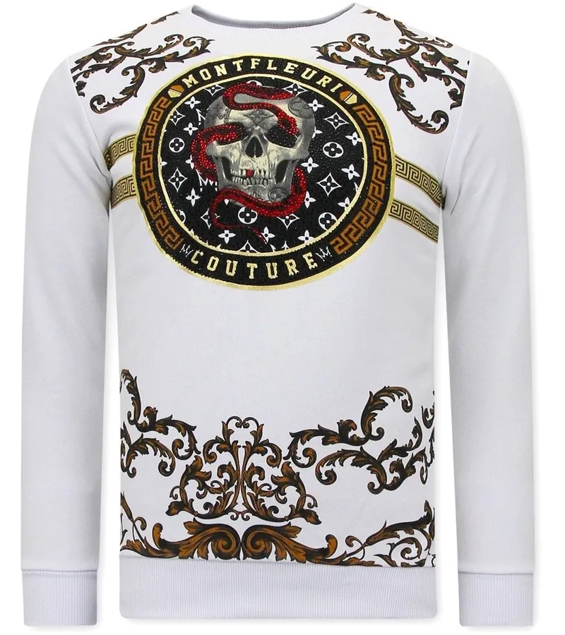 JERSEY DE PUNTO HOMBRE SNAKE SKULL  3674  BLANCO