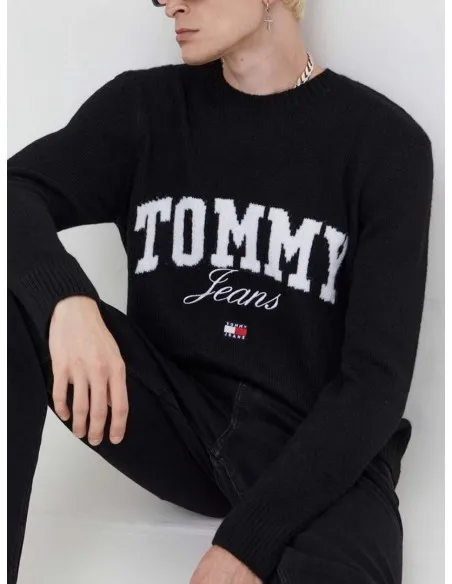 JERSEY TOMMY HILFIGER NEGRO LOGO FRONTAL  ECOOL