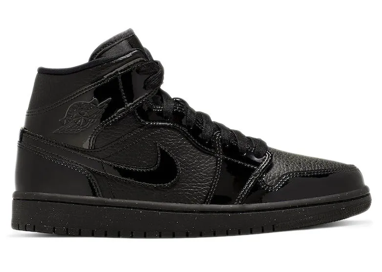 Jordan Jordan 1 Mid "Patent Triple Black" W