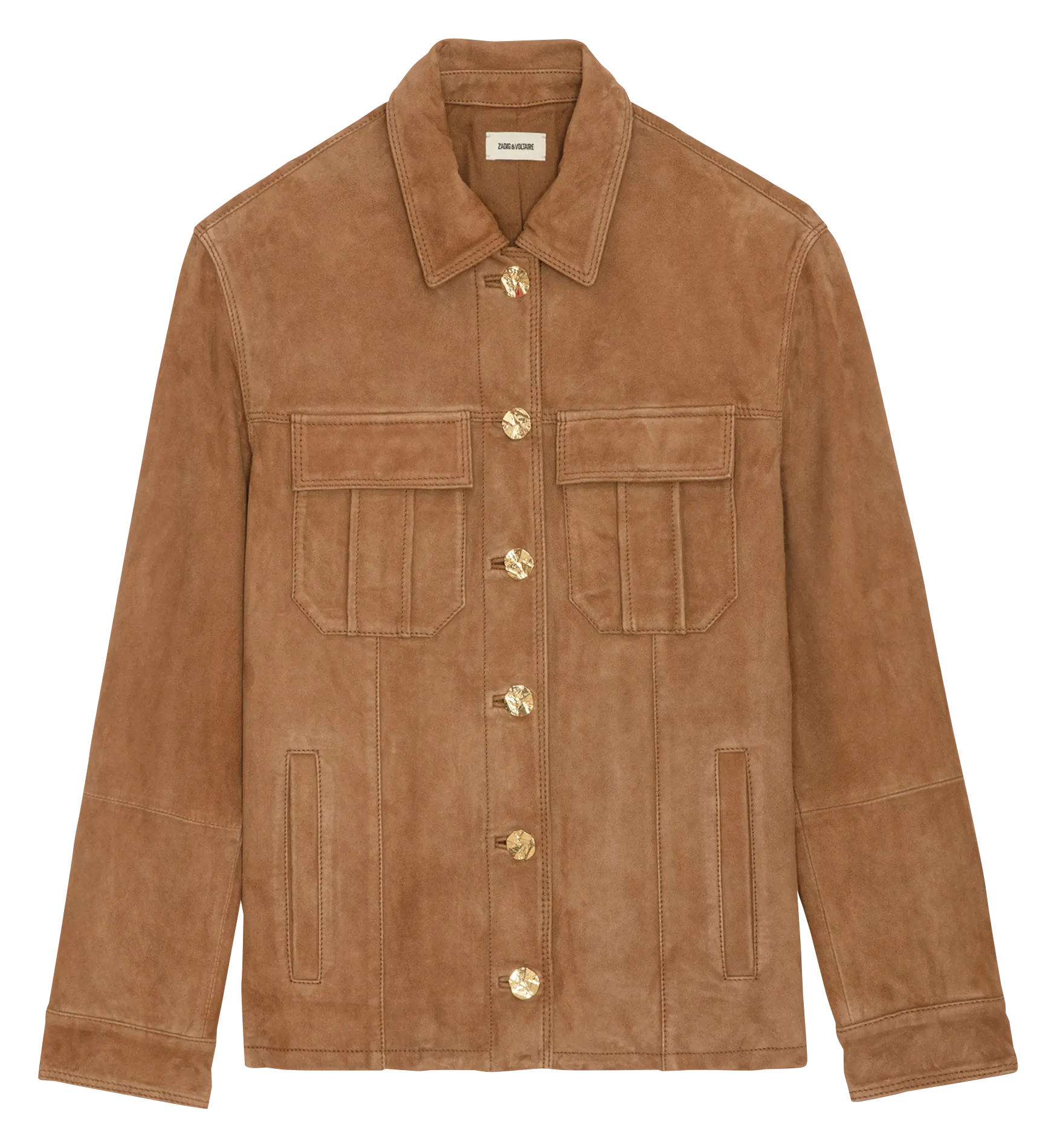 KUBA  CHAQUETA DE CUERO DE GAMUZA EN MARRON